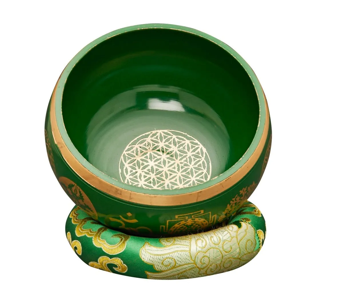 Singing Bowls Sacred Symbol Bowls |Sacred Symbol Green- 35 inches