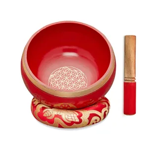 Singing Bowls Sacred Symbol Bowls- SacredSymbol Red- 35 inches