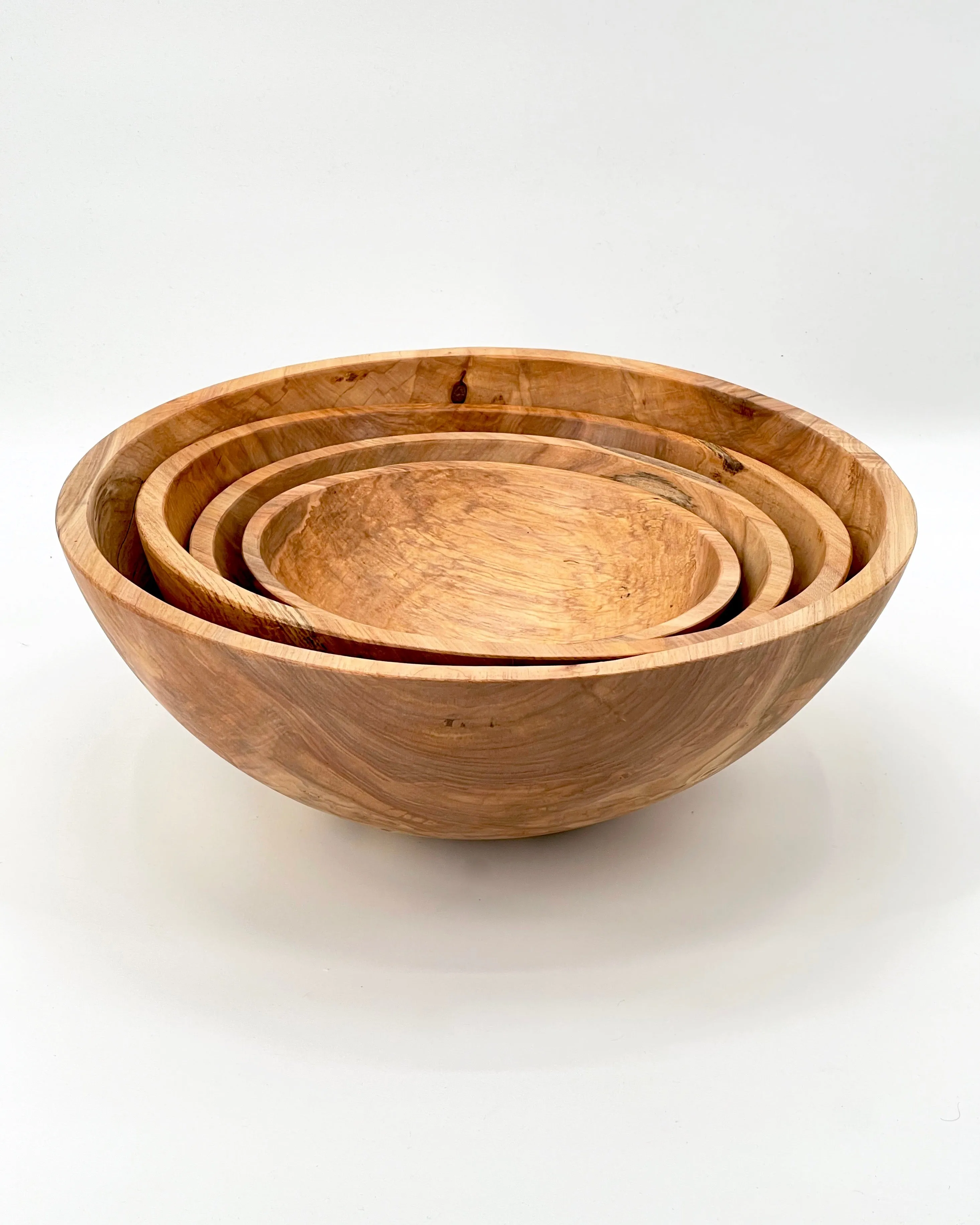 Spalted Ambrosia Maple Round Wooden Bowls