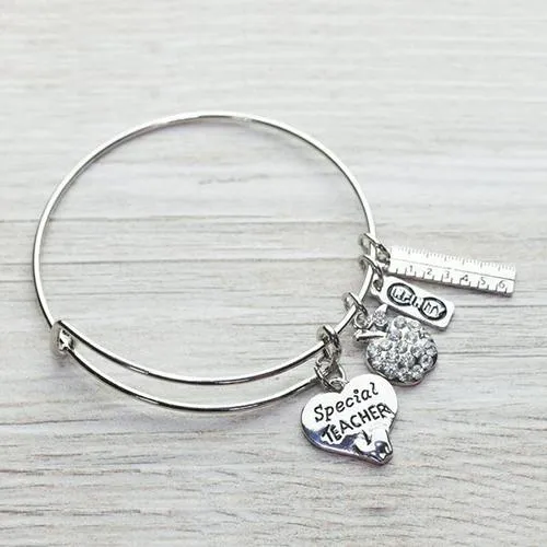 Special Teacher Bangle Bracelet