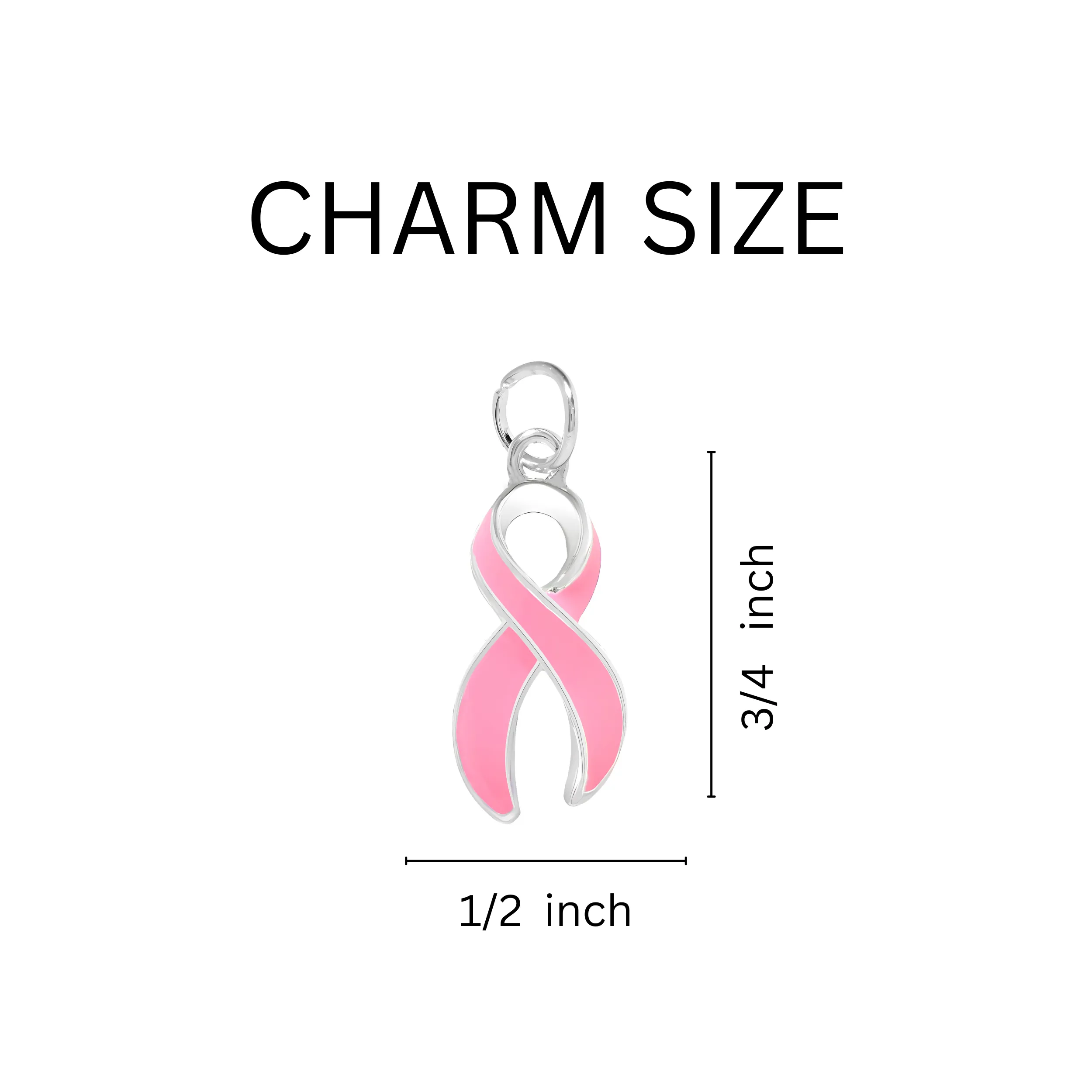 Split Style Pink Ribbon Key Chains