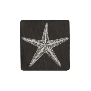 Starfish BW Fabric Coaster