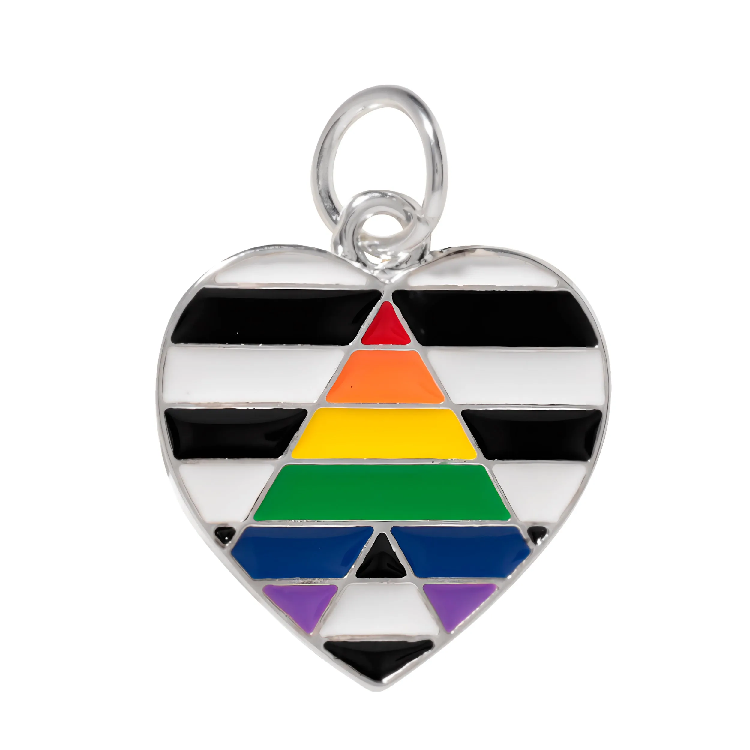 Straight Ally LGBTQ Pride Heart Charms