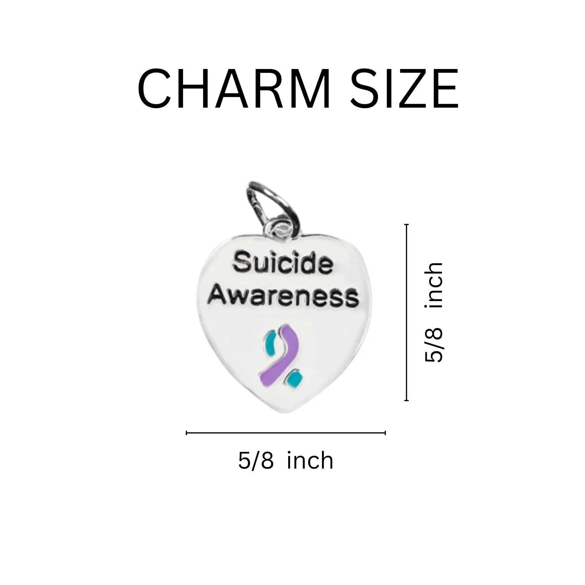 Suicide Awareness Small Heart Charm Horseshoe Keychains