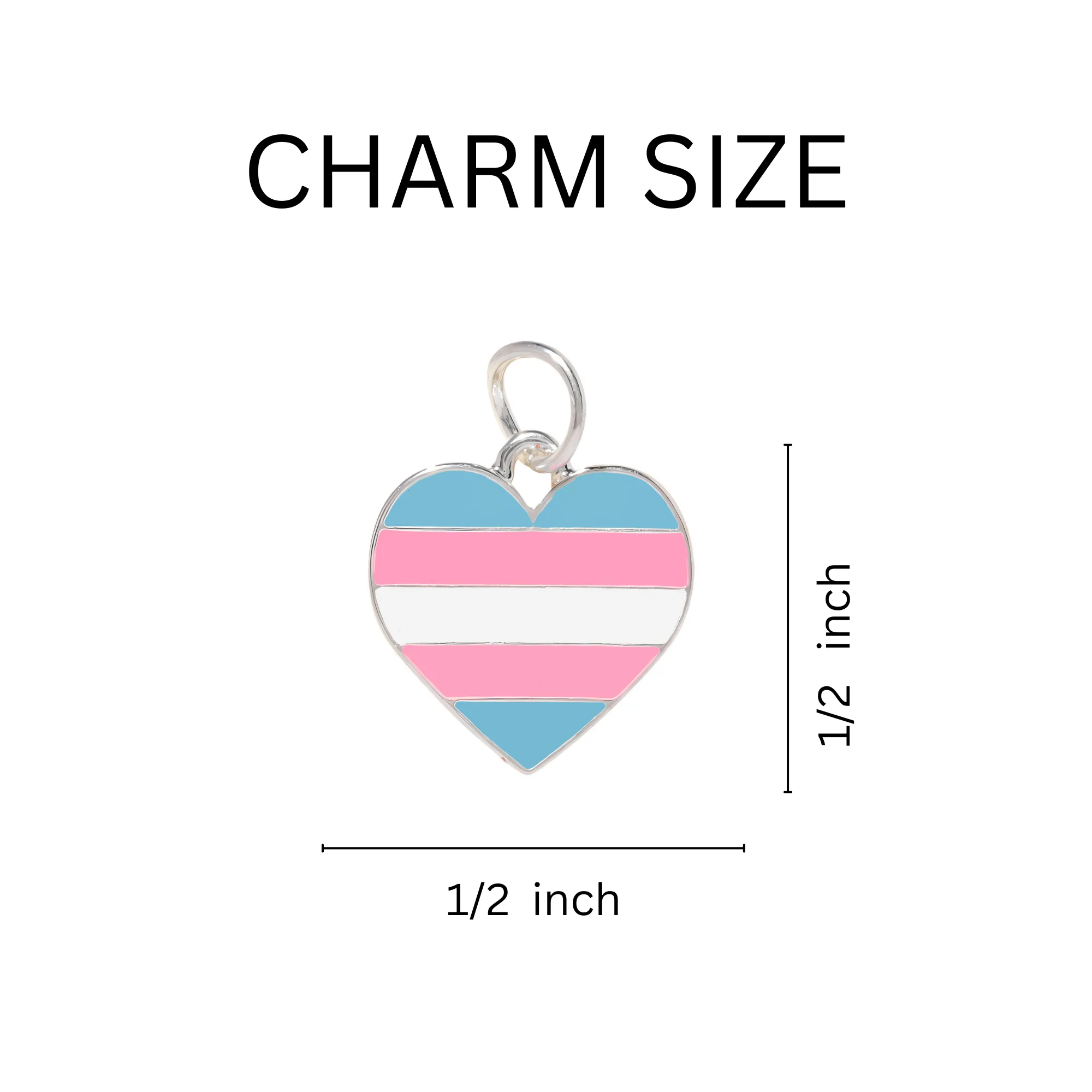 Transgender Flag Heart Horseshoe Key Chains