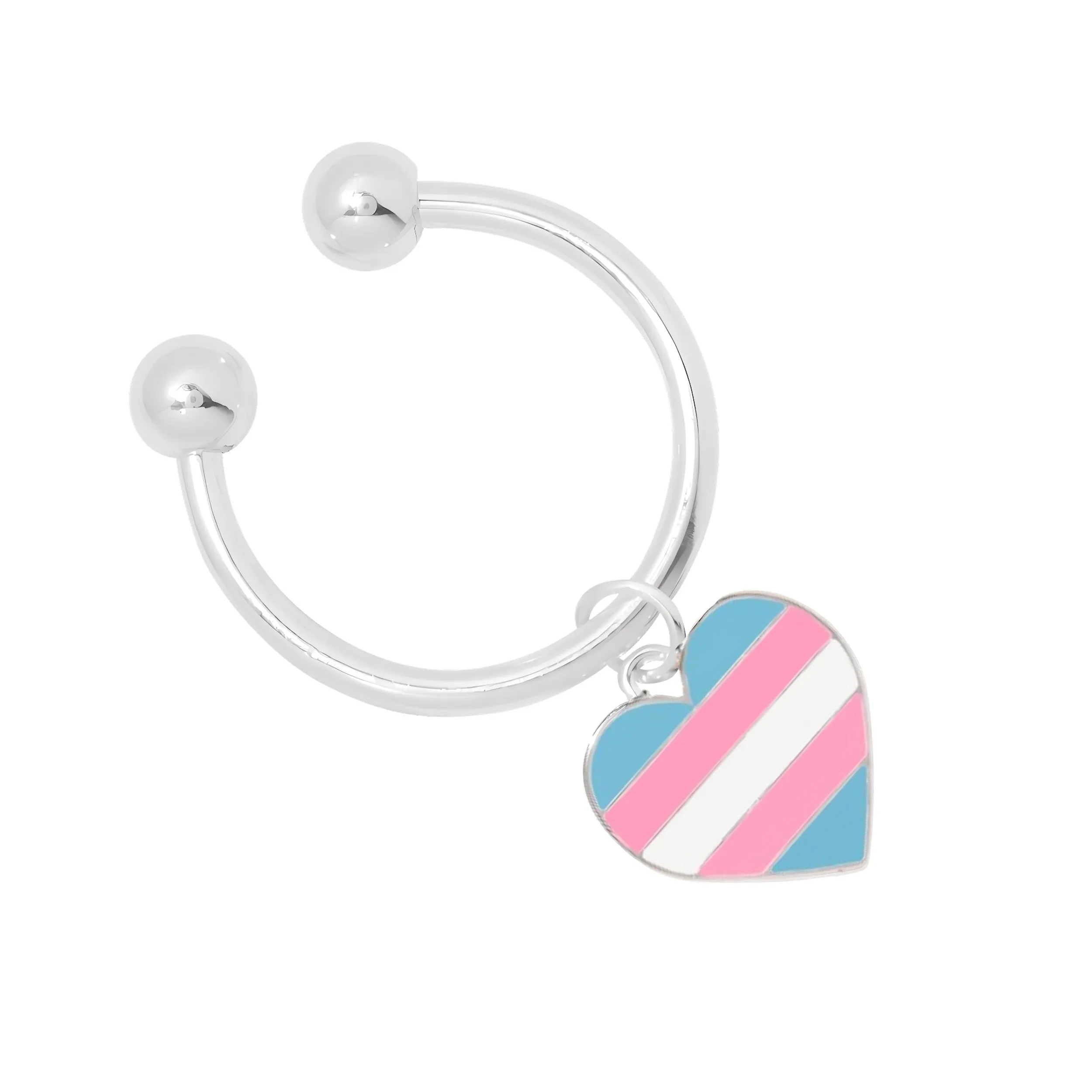 Transgender Flag Heart Horseshoe Key Chains