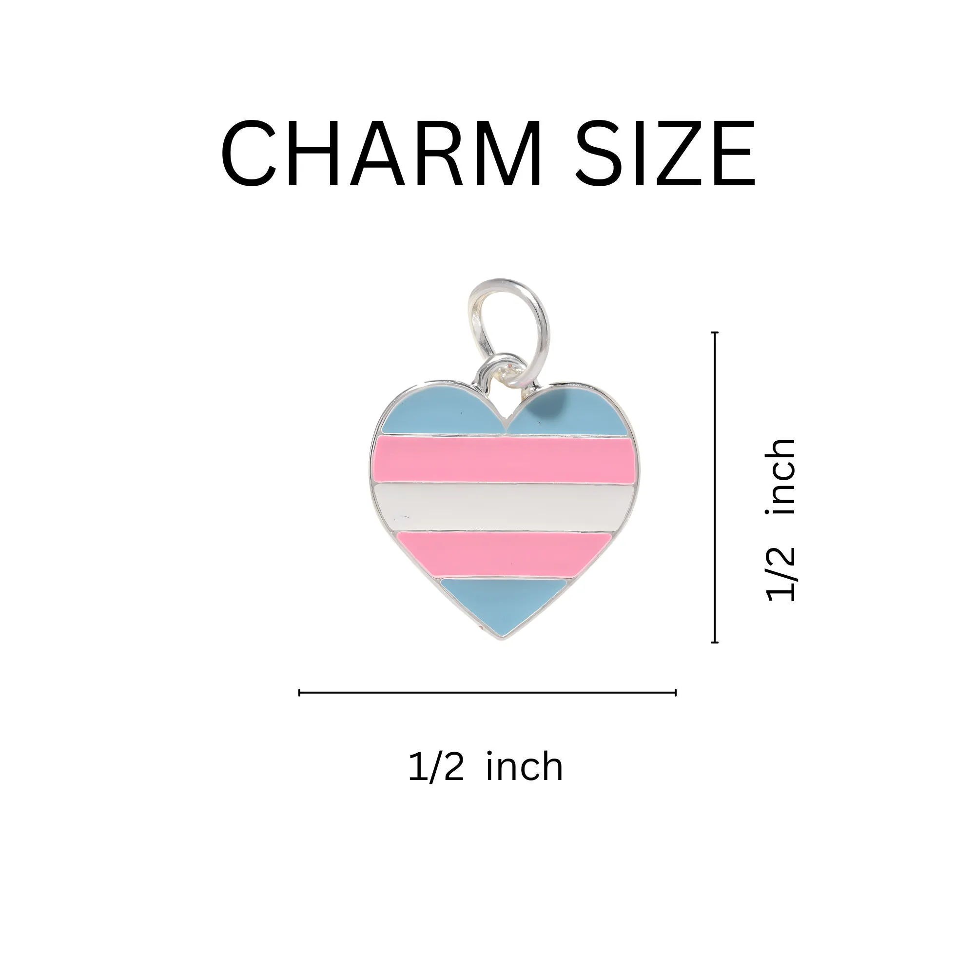 Transgender Heart Pride Charms