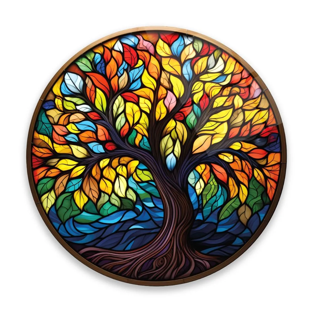 Tree of Life Stained Glass Wall Art