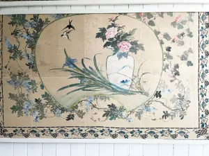 Two Large Early 20th C Chinoiserie Painted Panels - Panel 2