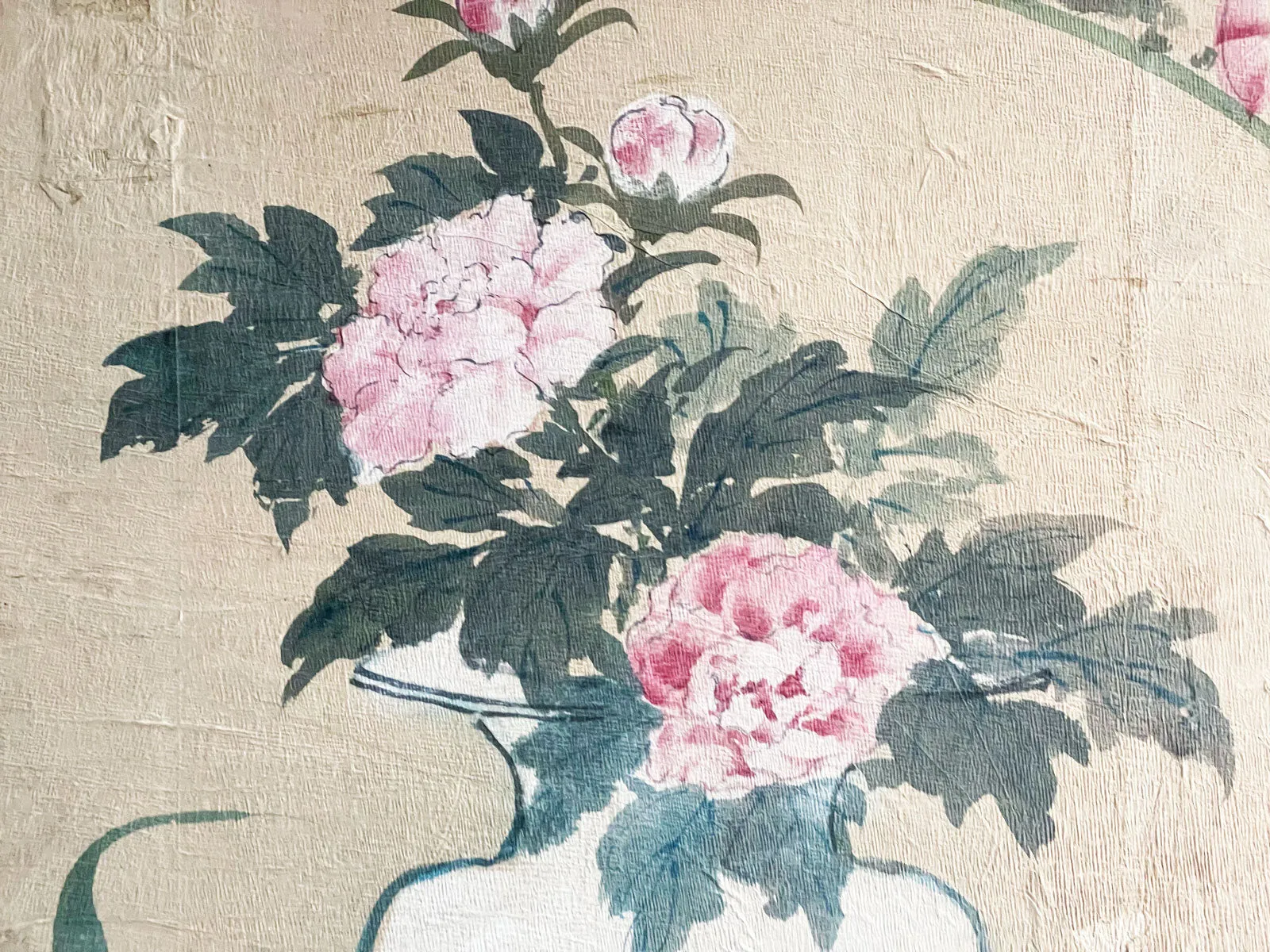 Two Large Early 20th C Chinoiserie Painted Panels - Panel 2