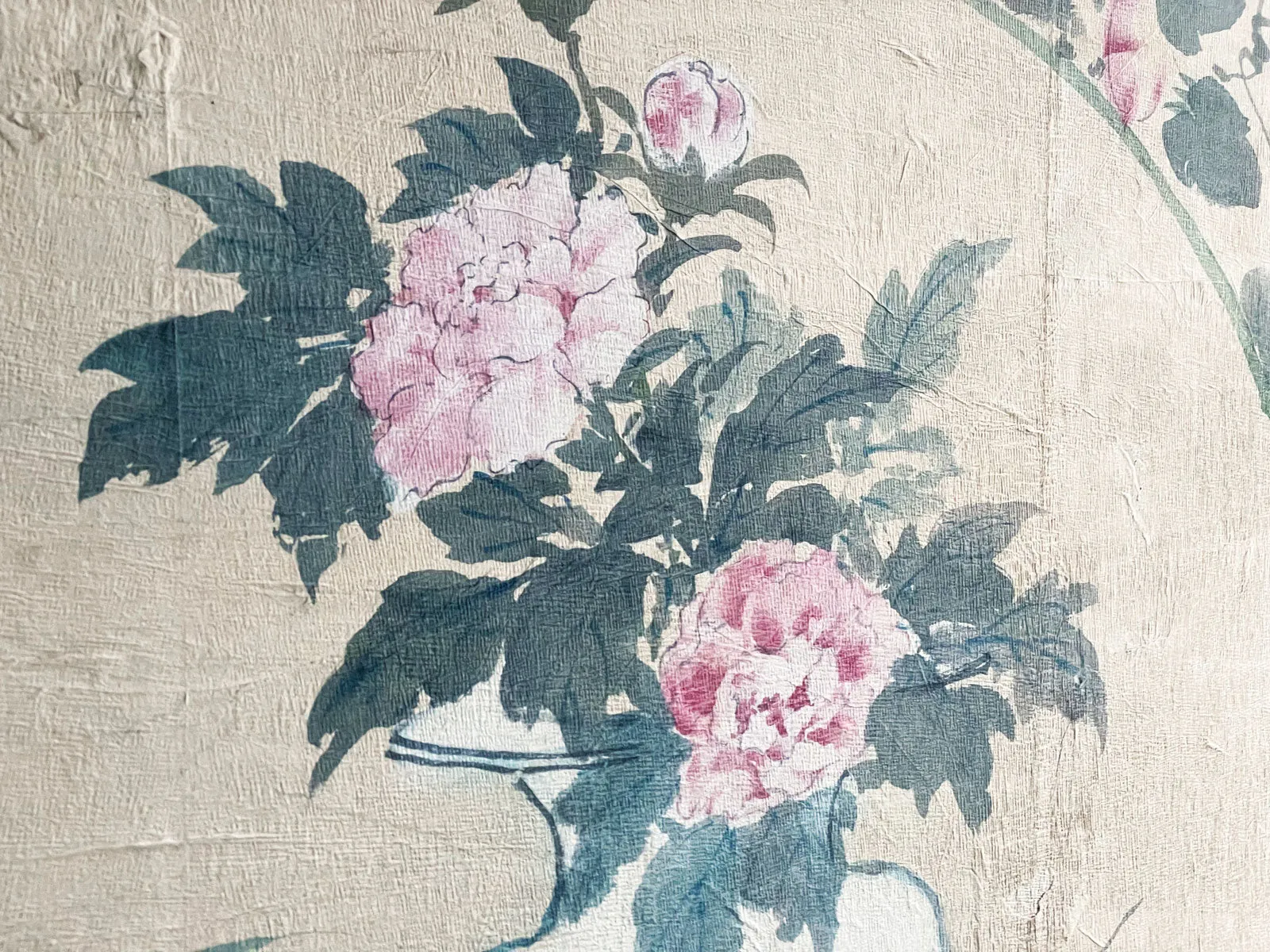 Two Large Early 20th C Chinoiserie Painted Panels - Panel 2