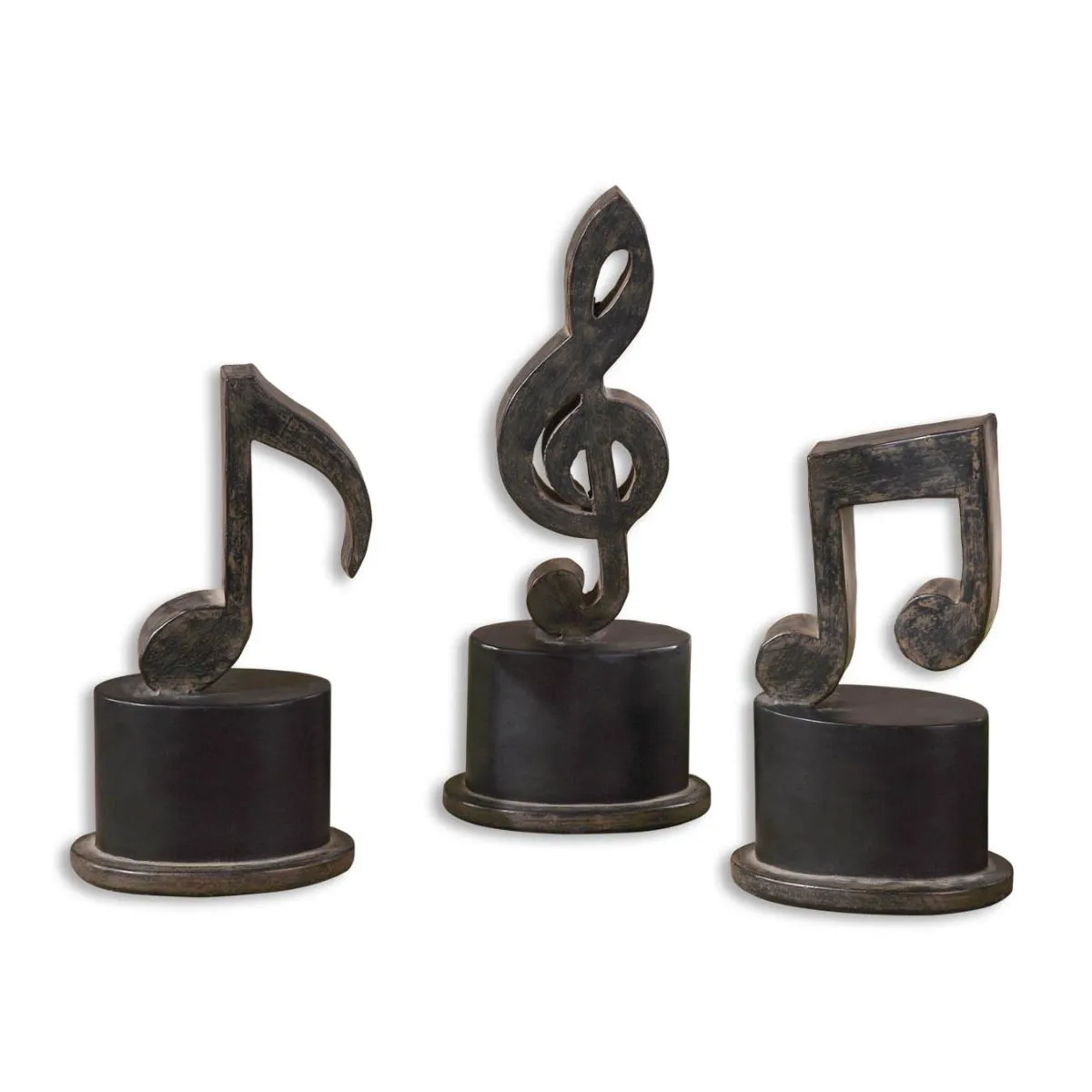 Uttermost Music Notes Metal Figurines, Set/3