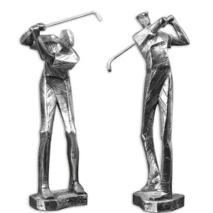 Uttermost Practice Shot Metallic Statues, Set/2