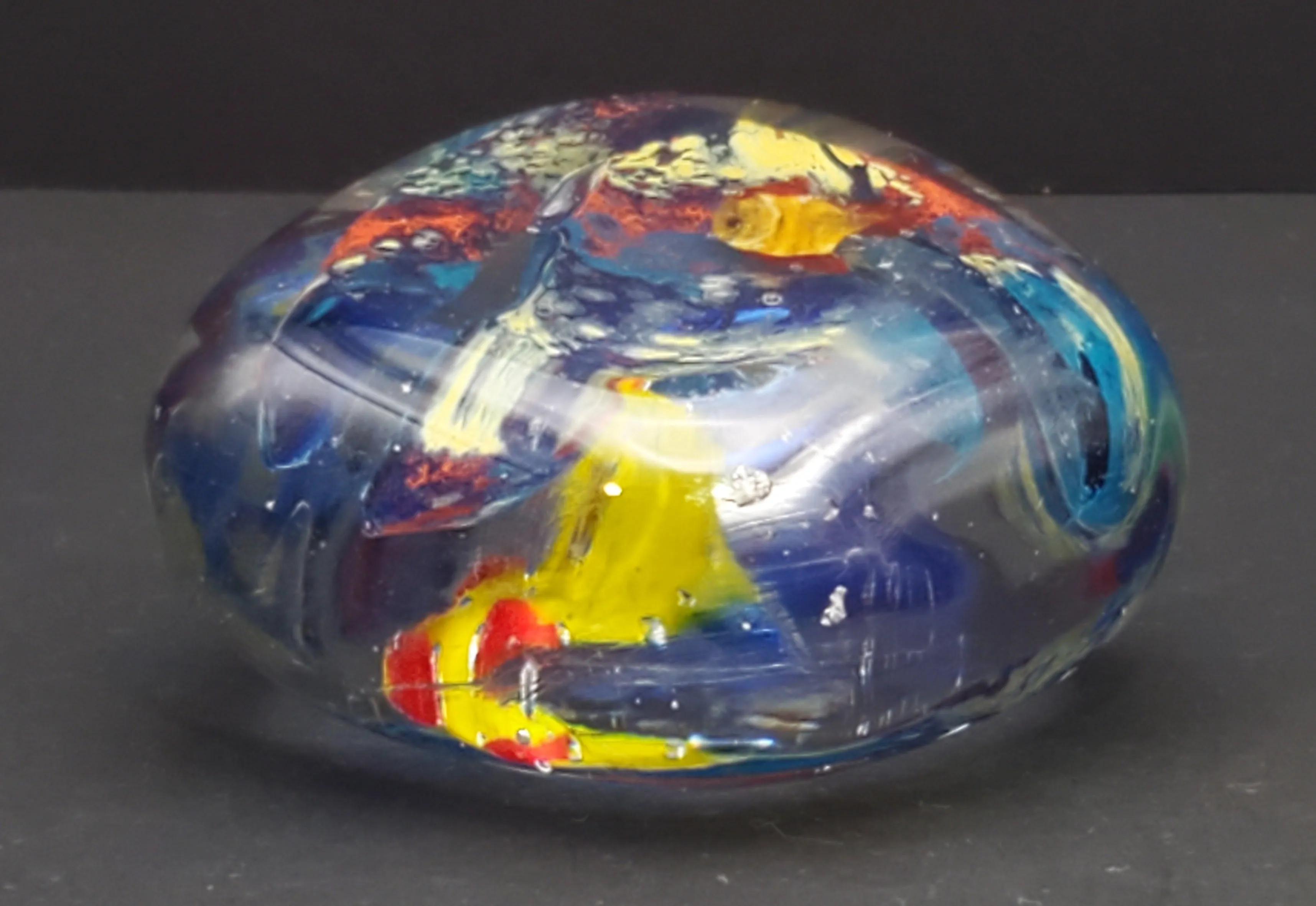 Vintage Handmade Glass "Aquarium" Paperweight