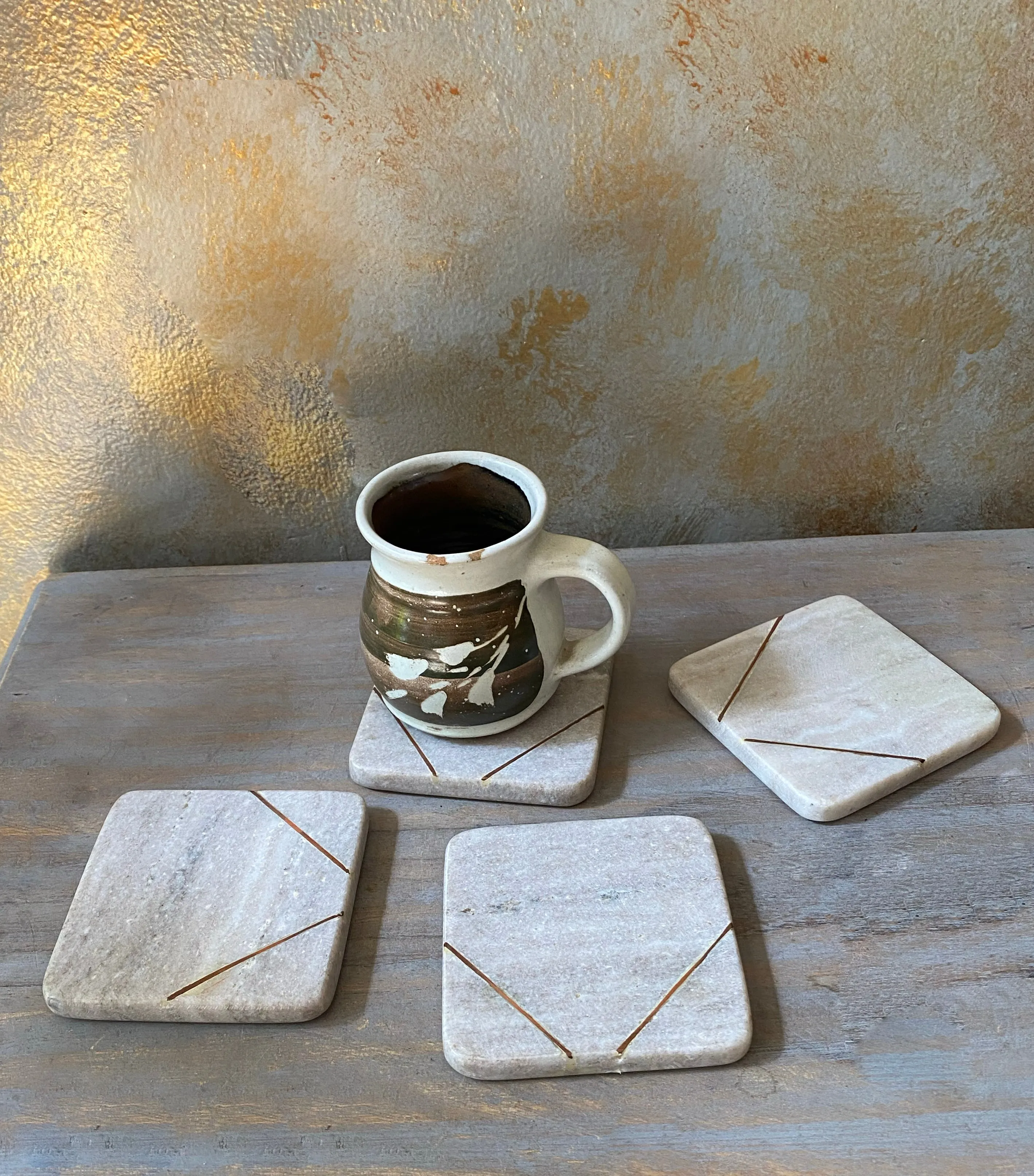 Vintage Marble Coasters (Set of 4)