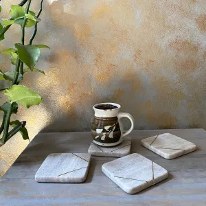 Vintage Marble Coasters (Set of 4)